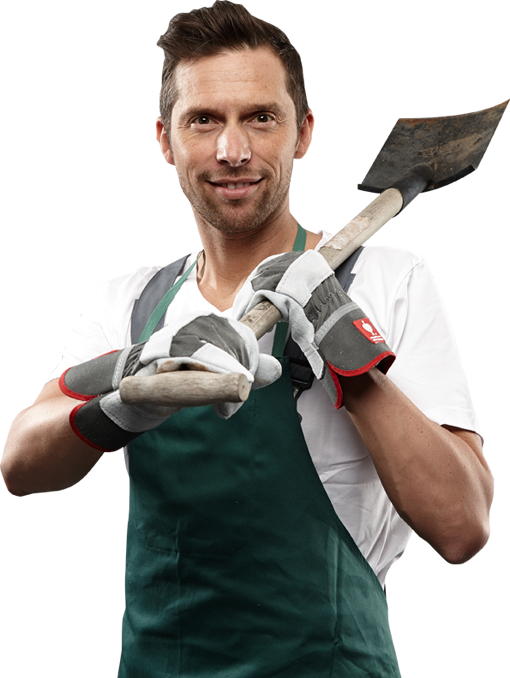 Male model with shovel